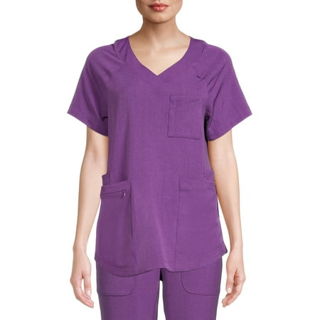 

ClimateRight by Cuddl Duds Short Sleeve V-Neck Scrub Top (Women s or Petite) 1 Count 1 Pack