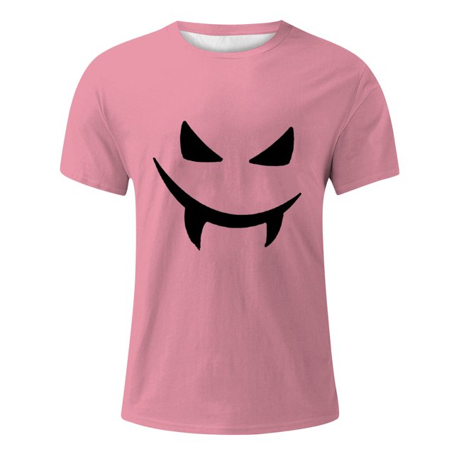 YDLCAFD Male Print Theme T Shirt Printed Solid Color Short Sleeve Top