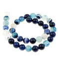 thumbnail image 4 of 2x Agate Smooth Glossy Round Shape Natural Gemst Striped Loose Beads Findings, 4 of 8
