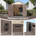 thumbnail image 2 of NETAJE 8x12 ft Resin Storage Shed, Outdoor Plastic Tool Shed with Floor, Lockable Door, Window and Vents for Patio, Backyard, Beige & Brown, 2 of 9