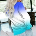 thumbnail image 4 of MSJUHEG Chandail en Molleton pour Femmes Manches Longues Hauts d'Entraînement pour Femmes Décontracté Col Rond Chandail en Molleton Manches Longues Haut Dégradé Pull Version Ample Pull-Over Chandail en Molleton pour Femmes Bleu TG, 4 of 5