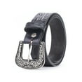 thumbnail image 2 of Resistance Western Leather Belt with Floral Engraved Buckle – Hand-Embossed Full-Grain Cowgirl Belt for Women’s Casual Wear, Plus Sizes Available, 2 of 7