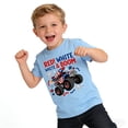 thumbnail image 2 of DDSOL Toddler Boys T-Shirts 4th of July Truck Graphic Tees Cotton Tops Blue 5T, 2 of 7