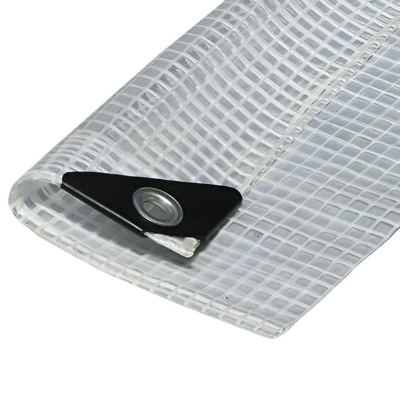 Clear Heavy Duty Clear See-Through Tarp Fiber Reinforced (14 Mil Poly Tarp) (12' X 12')