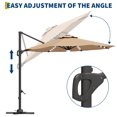 thumbnail image 6 of 10FT Solar Patio Umbrella with LED Lights, 360° Rotation Offset Cantilever Umbrella with Adjustable Tilt., 6 of 6