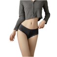 thumbnail image 3 of Bigersell Training Underwear Clearance Seamless Panties Women Thong Panty Style P-1215 Nylon Period Panties Thongs Ladies High Waist Briefs Mid Waist Women's Briefs Black L, 3 of 4