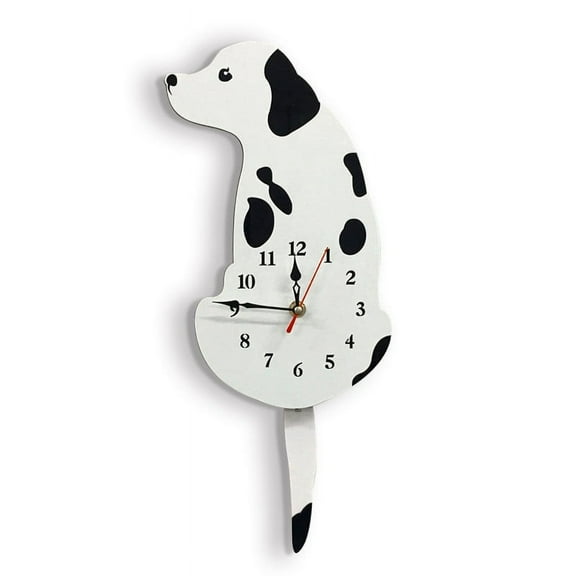 YOHAVEN Silent Wagging Tail Wall Clock, Fun Acrylic Kids Room or Living Room Clock, Reinforced Aluminum Hands, Quiet Operation, Decorative Timepiece for Home, Office, and Fun Spaces