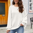 thumbnail image 3 of Patlollav Pntutb Womens Loose Lazy Style Bottom Round Neck Knit Tops, 3 of 7