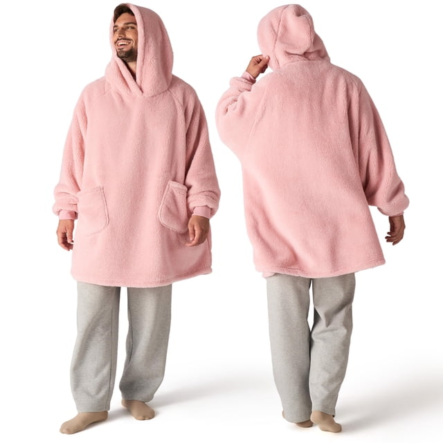 Sudadera Manta para Usar Bedsure Rosada Sherpa Talla Grande