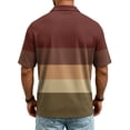 thumbnail image 4 of Havenx Men's Stripes Polo Shirts Short Sleeve 3-Button Shirt Collared Fast Dry Polos Shirt Casual Breathable Work Business Wear,Wine S, 4 of 6
