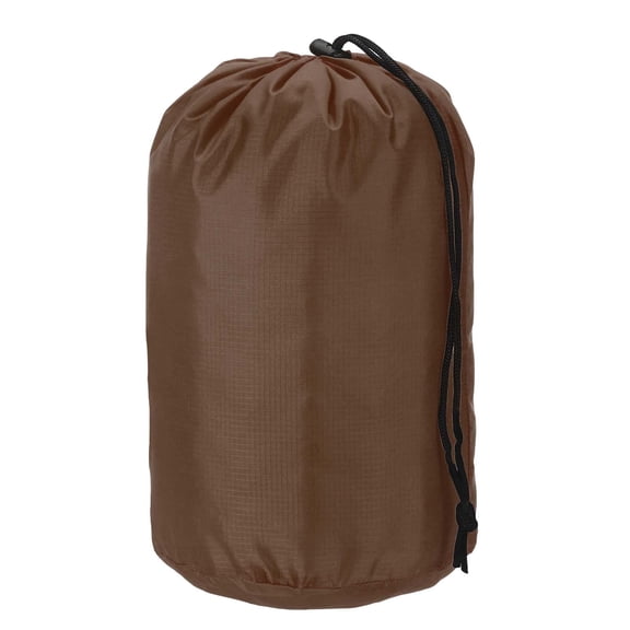 Uxcell Stuff Sack, Nylon Waterproof Storage Sacks Portable Drawstring Dry Stuff Bag Gear Organization with Toggle, 7x13Inch Fit for Backpacking Camping Traveling Hiking(Brown)