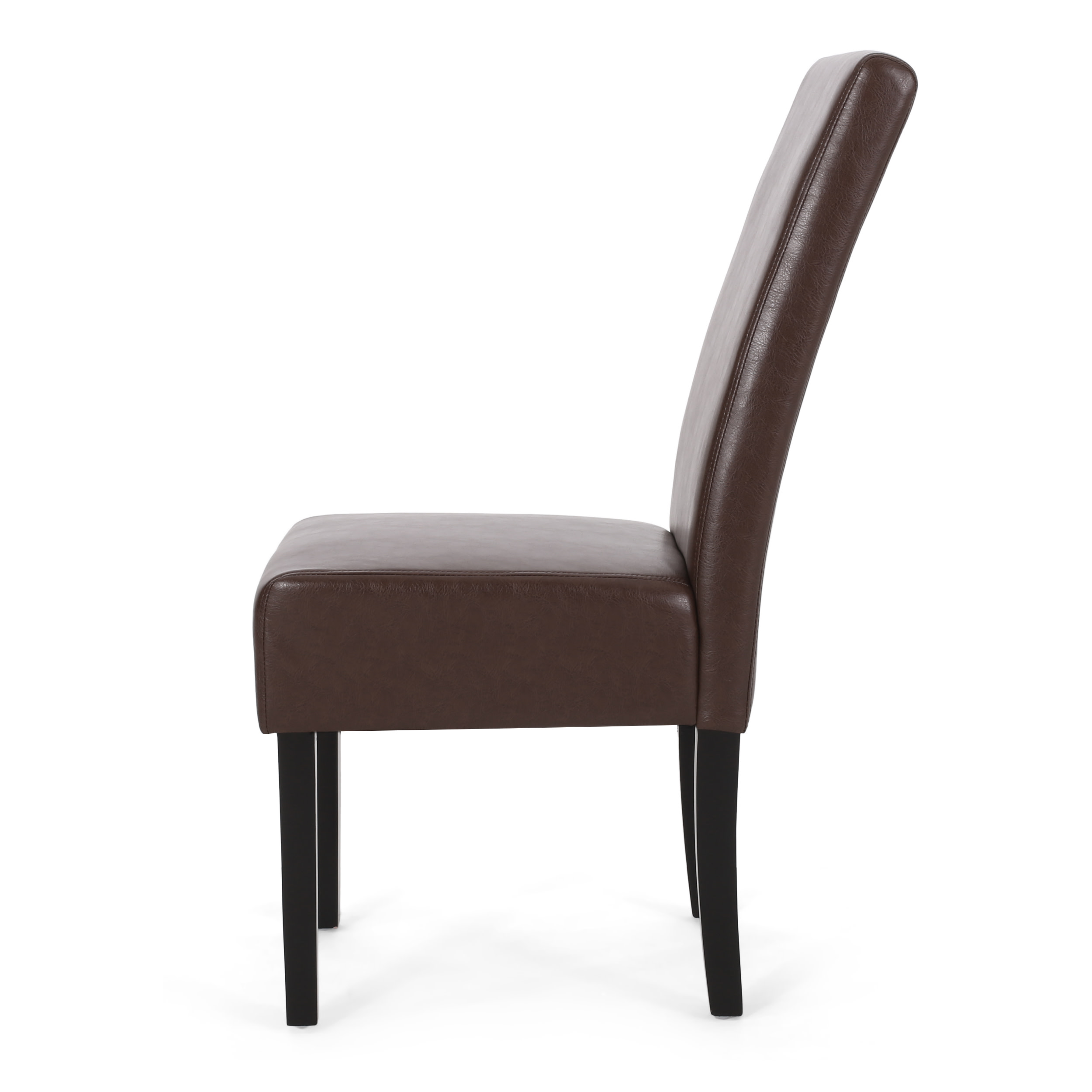 Noble House Monita Contemporary Faux Leather Dining Chairs, Set of 2, Dark Brown