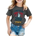 thumbnail image 4 of Quealent Kids 250 Anniversary USA Shirts 250 Year American Flag Tshirt Boys and Girls Happy 250th Tee 4th of July Tops (Grey, 5-6 Years), 4 of 5