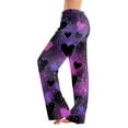 thumbnail image 2 of Hearthz Valentines Day Pajamas Pants Women Love Heart Print Pajamas Pants Women Drawstring Wide Leg Women's Lounge Pants, 2 of 6