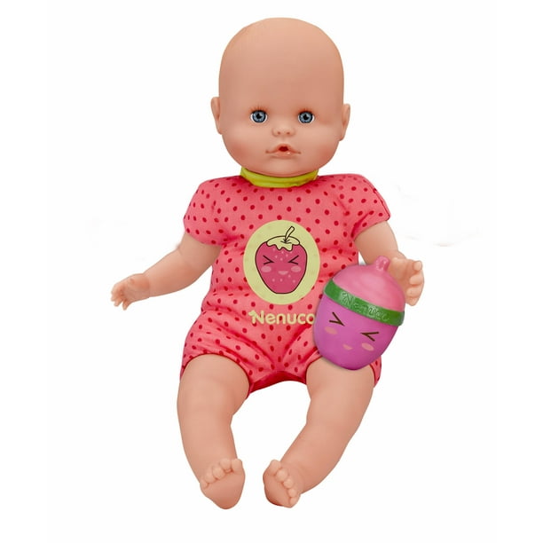 Nenuco Soft Baby Doll with Rattle Bottle, Colorful Outfits, 35 cm