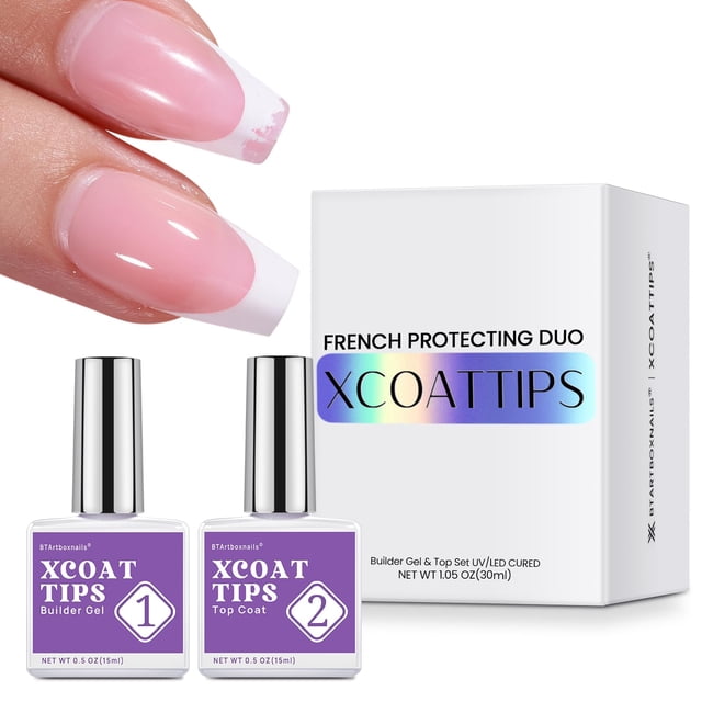 Set de gel y capa superior Builder btartboxnails XCOATTIPS French