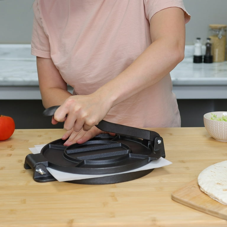 Cast Iron Tortilla Press Roti Maker Flour Flatbread Kitchen Baking Griddle  Pan