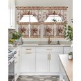 thumbnail image 4 of Vintage Texas Star Wooden Swag Kitchen Curtains Sets for Windows 24 Inch Length, Farmhouse Berry Country Short Window Curtain Panels Swags Valances and Tiers 3 Piece Set for Cafe/Dining Room, 4 of 5