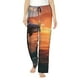 thumbnail image 1 of Balery Sunset Dancing Dolphin B Pantalones de pijama para mujer, pijamas ultraligeros, pantalones de estar por casa-Large, 1 of 6