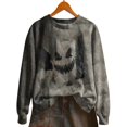 thumbnail image 4 of NMMUED Halloween Pumpkin Sweatshirt Pumpkin Sweatshirt Graphic Sweatshirts for Women Halloween Gifts Spooky Season Halloween Shirts Dark Gray L, 4 of 6