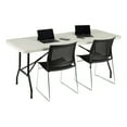 thumbnail image 6 of Norwood Commercial Furniture 6 ft Multipurpose Indoor Outdoor Heavy Duty Portable Rectangular Blow Molded Plastic Folding Table 30" W x 72" L Gray, 6 of 7