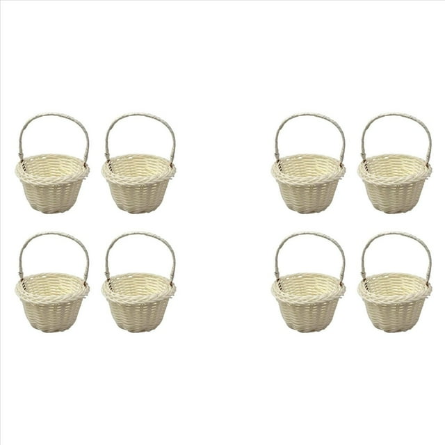 Paquete de 8 Mini Cestas Tejidas, Cesta de Flores de Boda, Cestas de 8x5 cm para Niñas de Flores, Cestas de Niñas de Flores, Flores Trenzadas