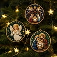 thumbnail image 3 of Lucahom DIY Diamond Art Painting Christmas Ornaments, 12 Pcs Pearl Art Hanging Ornaments with Nativity, Christmas Tree Hanging Decorations for Kids, Xmas Decor, 2.95 in, 1 Set, 3 of 6