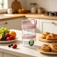 thumbnail image 4 of Plastic Portable Breakfast Cup with Spoon | Cereal Yogurt Milk Container | Two Tier Leakproof Food Storage for Dry and Wet Separation | Lunch Salad Soup Cup for Work School Picnic, 4 of 6