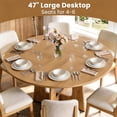thumbnail image 4 of 47''Round Dining Table for 4-6, PAPROOS Large Wood Kitchen Table, Dining Room Table with Thickened Wooden Tabletop, Circle Dinning Table Dinner Table for Kitchen Dining Room, Oak(Only Table), 4 of 7