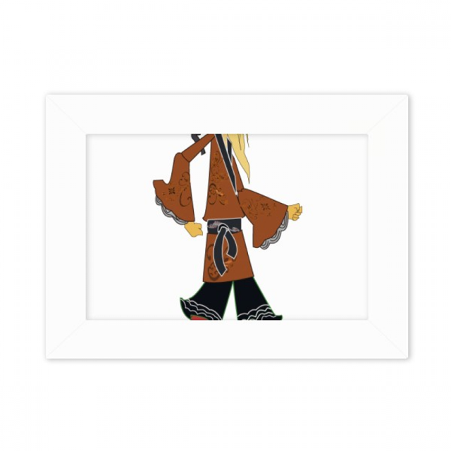 Chinese Culture Shadow Play Pattern Photo Mount Frame Picture Art Painting Desktop 5x7 inch