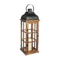 thumbnail image 6 of Evergreen Set of 3 Nested Wood and Metal Lanterns w LED Candle, 6 of 9