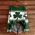 thumbnail image 4 of St Patricks Day Sweatshirts for Women Holiday Fashion Long Sleeve Crewneck Printed Comfortable Casual Pullover Top Green XXL, 4 of 5