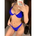 thumbnail image 3 of Bikini con aros y escote en V para mujer, tallas S a XL, traje de baño para mujer, bañador de dos piezas con aros en forma de V, traje de baño V439, 3 of 5