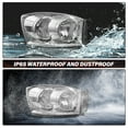 thumbnail image 2 of For 2006-2008 Dodge Ram 1500 2500 3500 Pickup Chrome/Clear Headlights Lamps Pair, 2 of 6