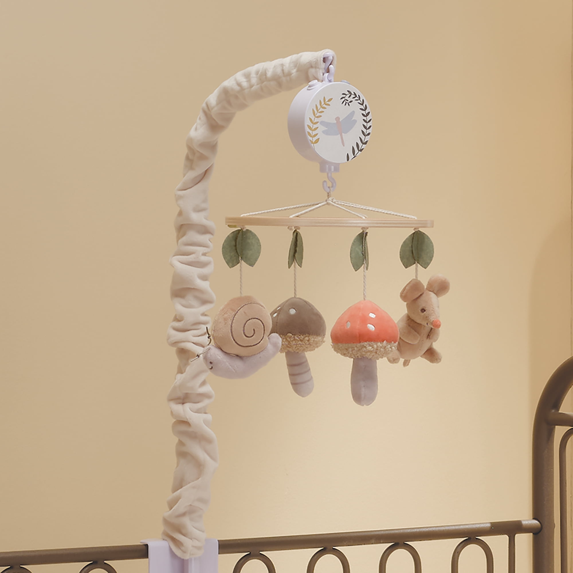 Lambs & Ivy Mushroom Meadow Musical Baby Crib Mobile Soother Toy