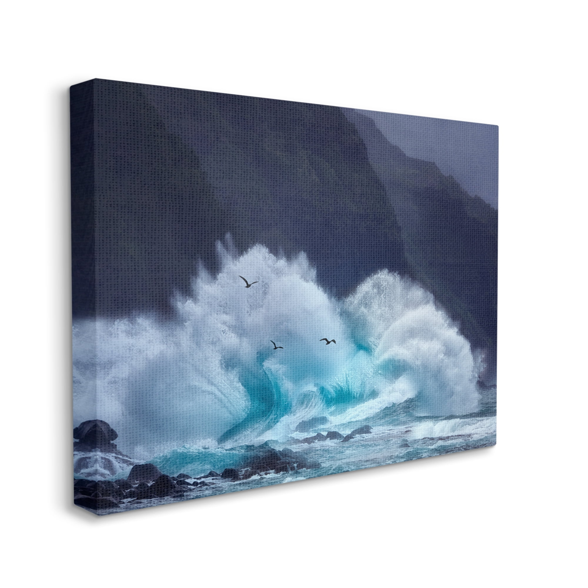 Stupell Industries Tsunami Waves Landscape Nature Photography Gallery Wrapped Canvas Print Wall Art, 48 x 36
