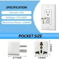 thumbnail image 3 of Europe to US Plug Adapter, 6 Pack UK to US Plug Adapter, India to US Plug Adapter, Universal Travel Adapter for USA, Europe Australia UK Italy to American Outlet Adapter-Type B, 3 of 8