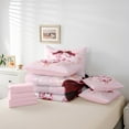 thumbnail image 6 of Castle Fairy Initial Monogrammed 7-Piece Twin Bedding Sets,Pink Bow Bedding Comforter Set,Floral Flower Breathable Sheet Sets,Super Cozy Alphabet Bedroom Decorative, 6 of 8