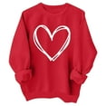 thumbnail image 2 of YAYUBA Valentines Sweatshirts for Women Love Heart Graphic Pullover Crewneck Long Sleeve Tops Valentine's Day Sweatshirt, 2 of 3