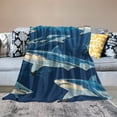 thumbnail image 5 of FCXZI Sharks Ocean Illustration Flannel Blanket - Soft Warm Multi-Purpose 30*40in, 5 of 7