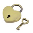 thumbnail image 1 of Unique Bargains Luggage Cabinet Heart Shaped Security Lock Copper Colored w Skeleton Key Metal Padlock, 1 of 3