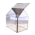 thumbnail image 4 of Almencla House Shape Clear Glass Geometric Terrarium Box Tabletop Plant Planter, 4 of 7