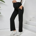 thumbnail image 1 of Maternity Pants Comfortable Flare Over The Belly Work Trousers Stretchy Wide Leg Design with Pockets for, 1 of 4