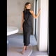 thumbnail image 4 of Vestido de Satén de Verano 2025 para Mujer, Elegante, Sin Mangas, con Cuello Alto, para Cóctel o Fiesta. Negro M, 4 of 10