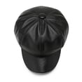 thumbnail image 6 of Xijirk Leather Newsboy Cap for Women Boy Hat for Daily Street Shopping Travel Autumn Winter Casual Occasions,Black,One Size, 6 of 9