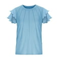 thumbnail image 1 of Tranfacy Chemises pour Filles, Chemises pour Filles, Chemises d'Été pour Enfants Manches Raglan Manches Courtes T-Shirt Graphique Col Rond Haut T-Shirt Décontracté, 1 of 4
