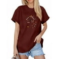 thumbnail image 2 of NAMTYQX Womens T Shirts Soft Crewneck Oversized Short Sleeve Graphic Bedrucken Boxy Fit Light Hawaiian Trendy Tops for Women 2025 Wine Size L, 2 of 5