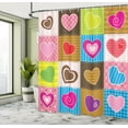 thumbnail image 5 of Ambesonne Romantic Shower Curtain, Love Heart Patchwork, 69"Wx75"L, Multicolor, 5 of 5