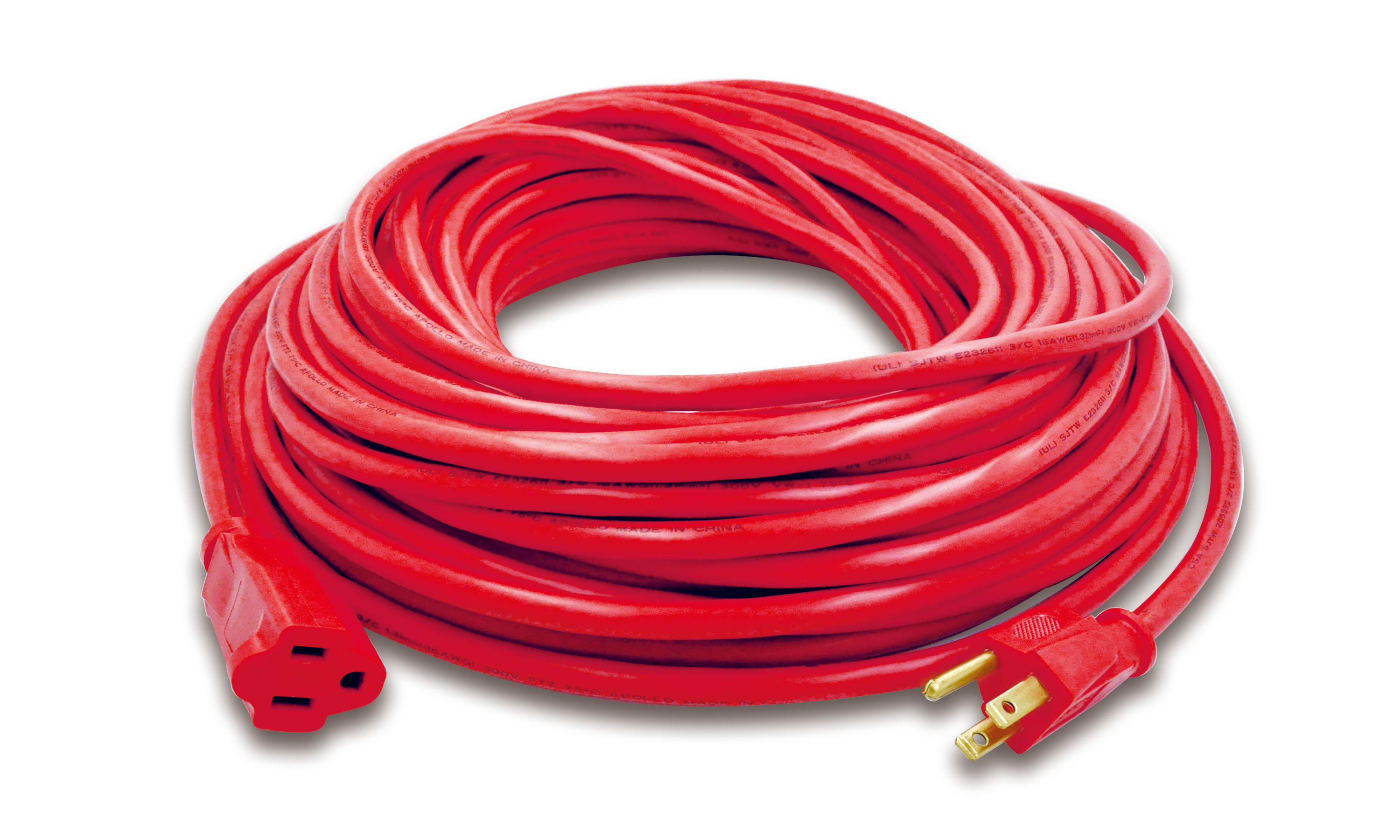 Hyper Tough 100FT 14AWG Prong Red For Indoor and Outdoor Use Extension  Cord
