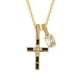 thumbnail image 1 of Collar Fettero Cruz Chapado en Oro de 14K con Diamante CZ para Mujeres, 1 of 7